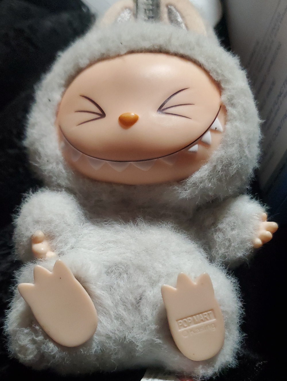 POPMART LaBuBu Gray Teehee Fuzzy Character